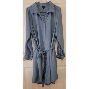 Torrid Mini Chambray Button Front Tie Shirt Dress Size 0